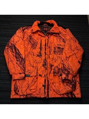 Gamehide Naked North Men’s Large Blaze Orange Camo Insulated Hunting Jacket